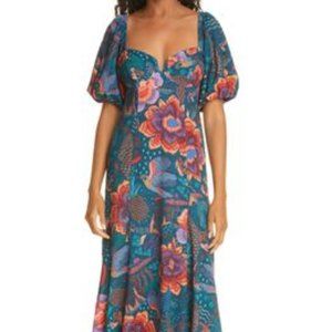 Farm Rio Teal River Creatures Notch Dress Size Small
